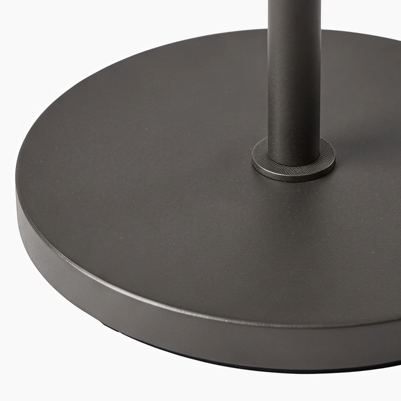 HOMCOM Vloerlamp met ronde kap, voetschakelaar, lang snoer, elegante look, metaal, grijs