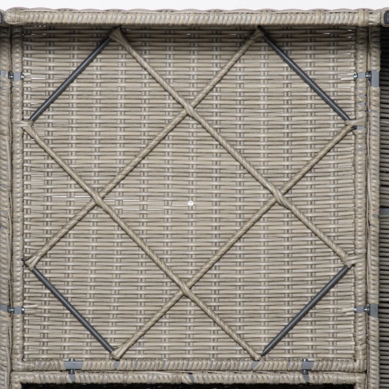 Outsunny Set 4 Pz Salotto da Esterni in Rattan con 1 Divano, 2 Poltrone e 1 Tavolino, Kaki e Beige
