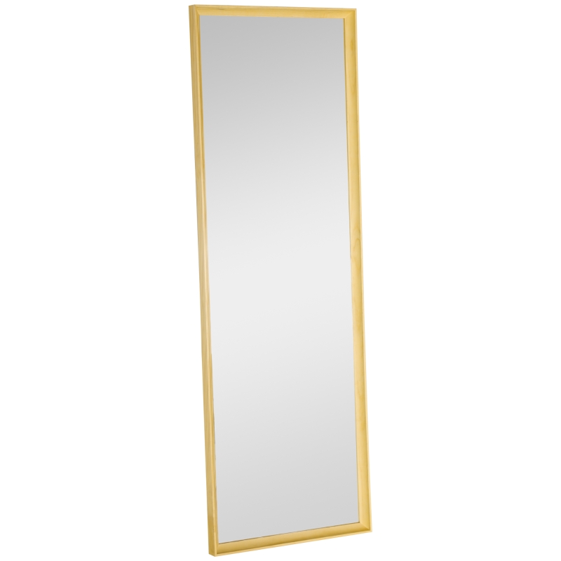 HOMCOM Espejo de Cuerpo Entero Moderno 163x53,5 cm Espejo de Pared Grande de Madera Decorativo para Salón Dormitorio Natural