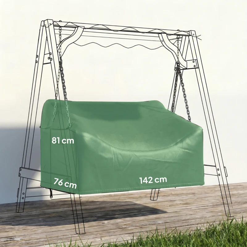 Outsunny 2-zits tuinbankhoes, waterdichte beschermhoes, winddicht en UV-bestendig, 420D Oxford-stof