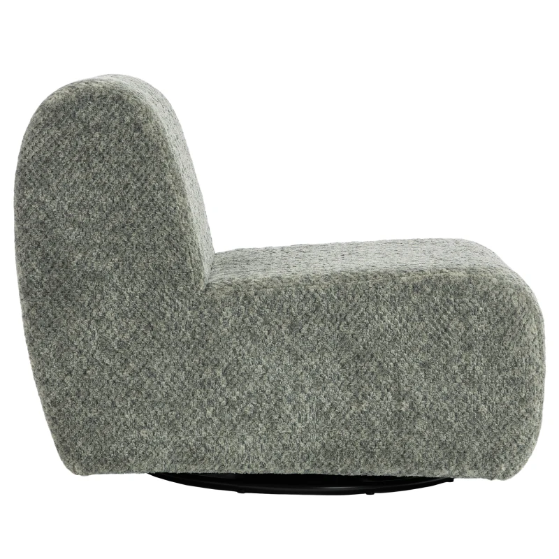 HOMCOM Draaifauteuil van chenille met brede zitting voor woonkamer en slaapkamer, grijs
