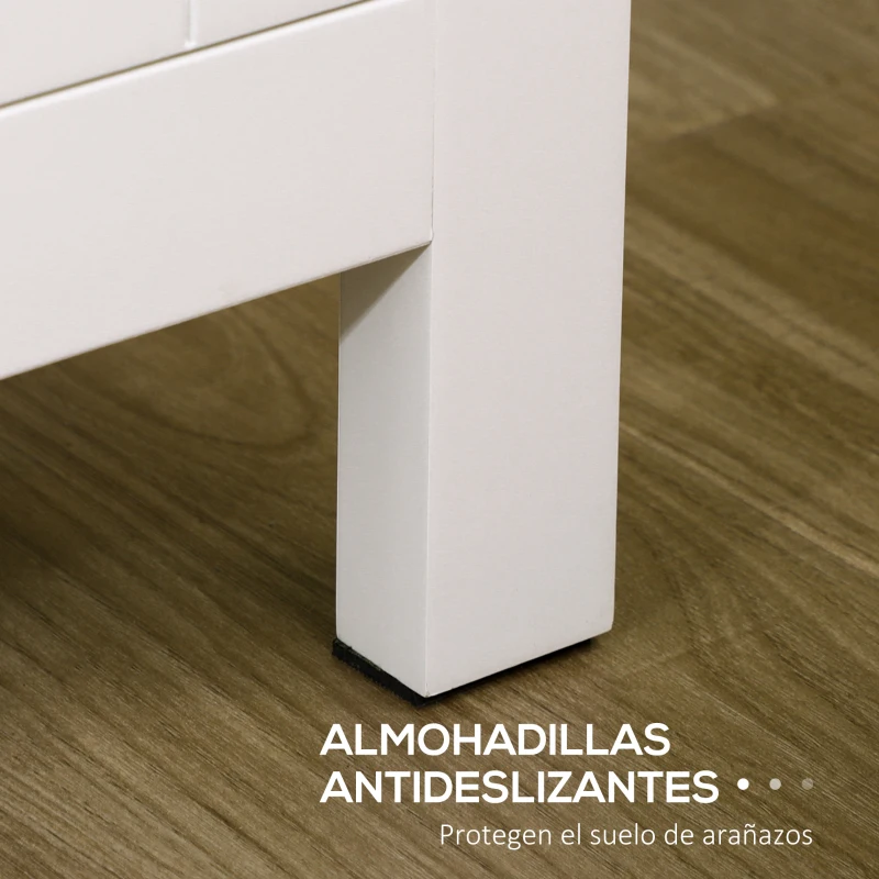 HOMCOM Aparador de Salón Armario de Almacenamiento con 3 Puertas con Estantes Ajustables Estilo Moderno 120x40x70 cm Blanco