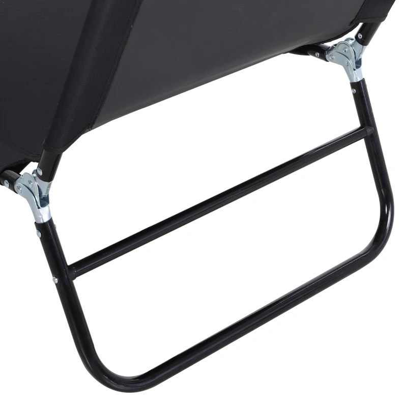 Outsunny Ligbed, 5-voudig verstelbare rugleuning, snel drogend, metalen frame, 190 x 56 x 28 cm, Zwart
