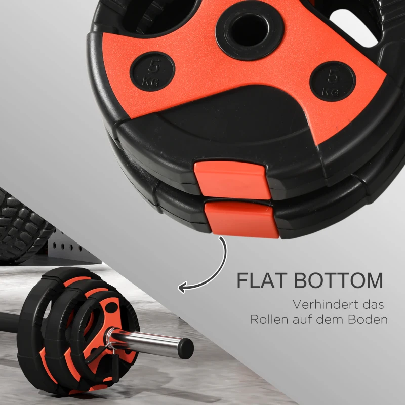 Sportnow halterset 20 kg, verstelbare halterset met antisliphandgreep