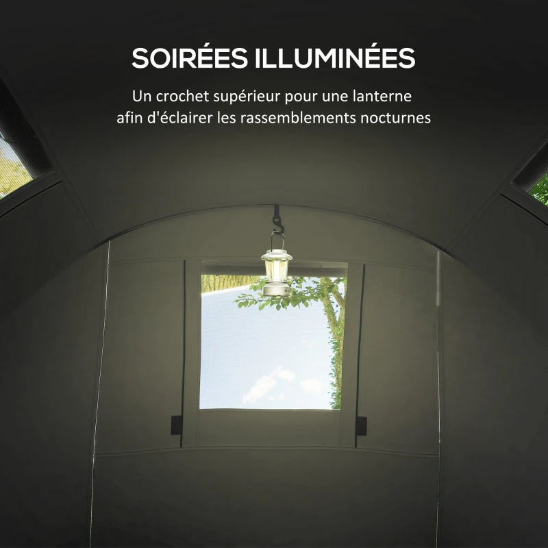 Outsunny Tente de camping pour 3-4 personnes, avec 1 chambre et 1 salon, étanche, facile à transporter avec sac inclus