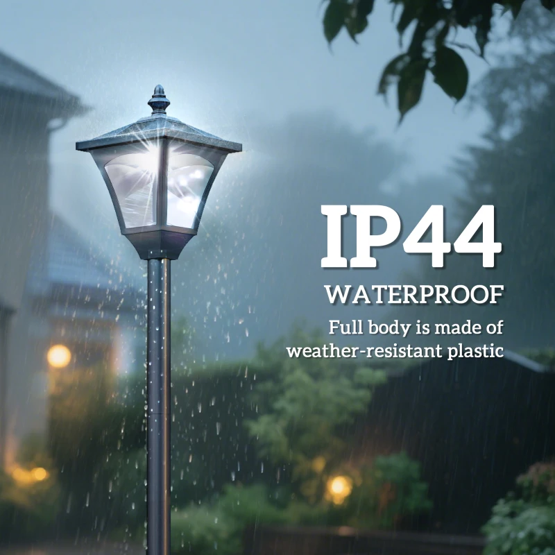 Outsunny 1.2m Solar Powered Outdoor Lamp Post - Black