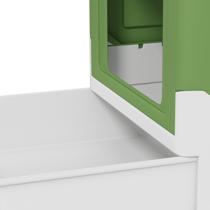 PawHut Hooded Cat Litter Box, Portable Pet Toilet, with Scoop, Front Entry - Emerald Green