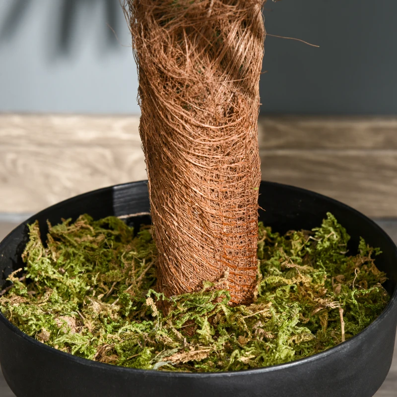 Outsunny Palmier Artificiel Hauteur 1,7 m Arbre Artificiel Tronc Branches Lichen Grandes Feuilles Grand réalisme Pot Inclus