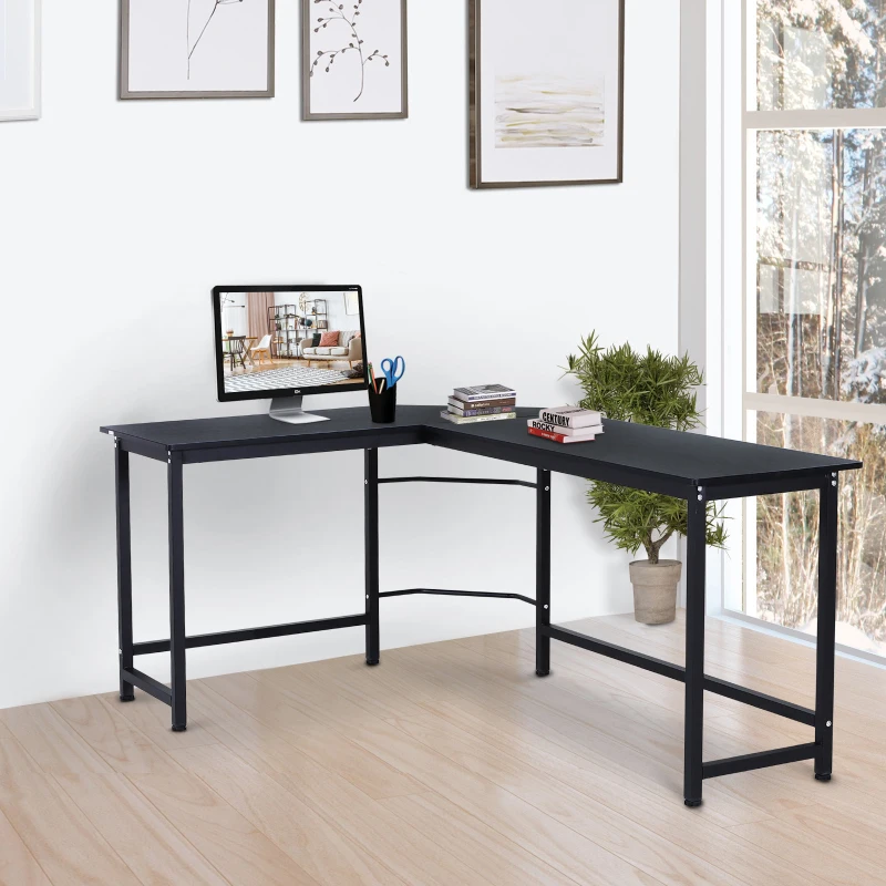 Vinsetto Mesa de Ordenador Escritorio PC Oficina Hogar Mesa Esquinera de Forma L 168x120x75cm Marco Metal