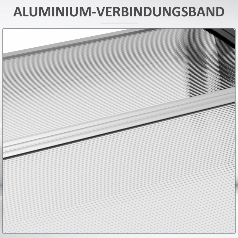 Outsunny Deuroverkapping, Bescherming tegen Regen, Wind en Hagel, Polycarbonaat, Aluminium, 200 x 96 x 27 cm, Zwart