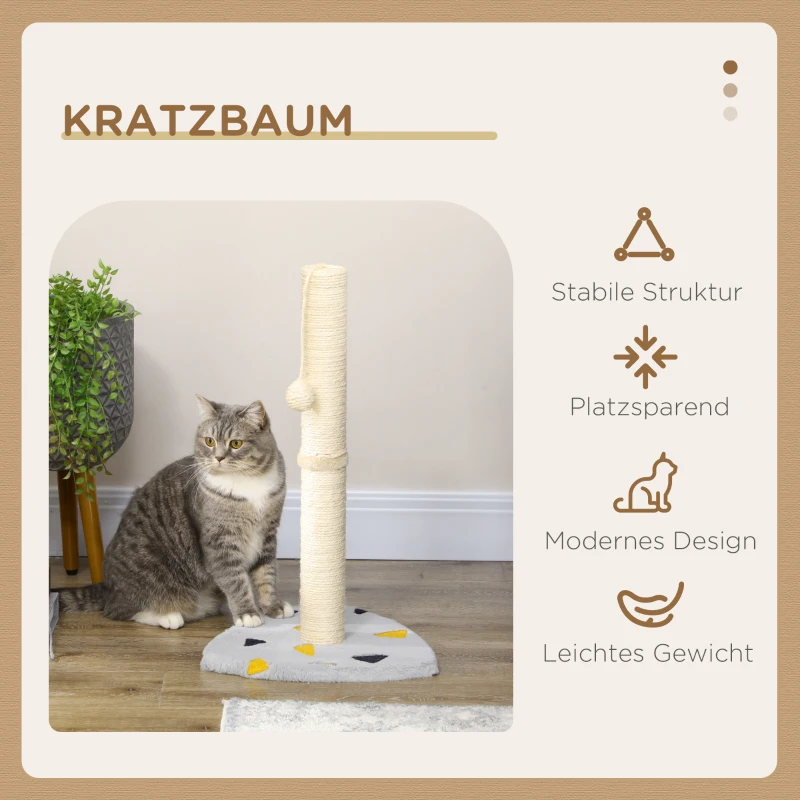 PawHut Krabpaal 62cm Kattenkrabpaal met Krabbal Kattenkrabpaal