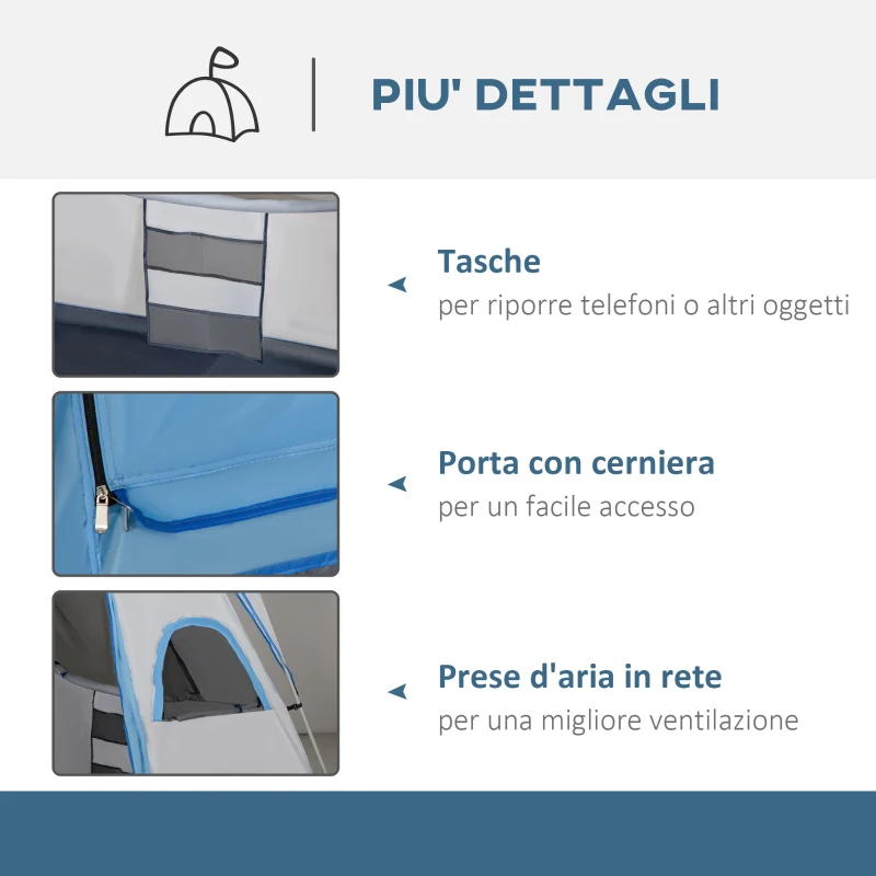 Outsunny Tenda da Campeggio 4 Persone Impermeabile con 2 Stanze e Finestre a Rete, 400x275x210 cm, Grigia