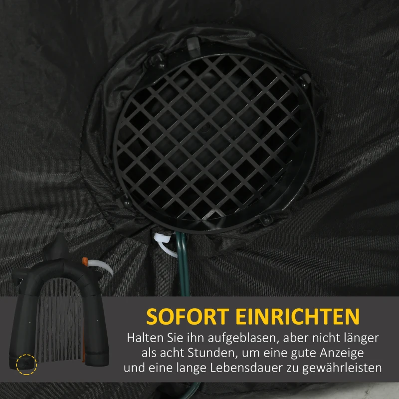 HOMCOM Grote Halloween Tuindecoratie Magere Hein-boog Zelfopblaasbaar met LED-verlichting 2,85 m