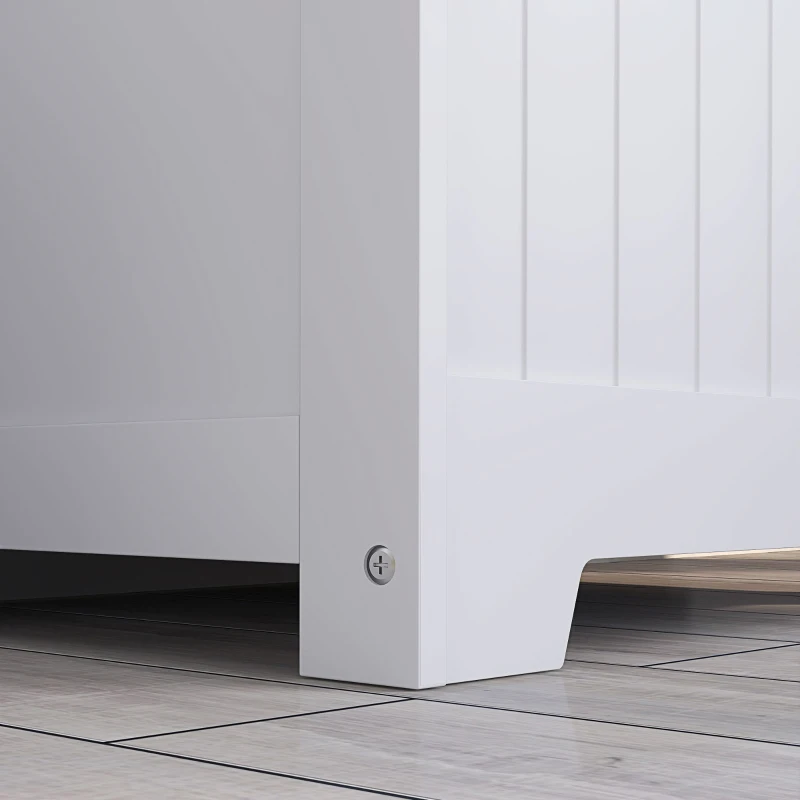 HOMCOM Opbergkist, Houten Kist met Deksel, Ruim, Modern Ontwerp, Wit