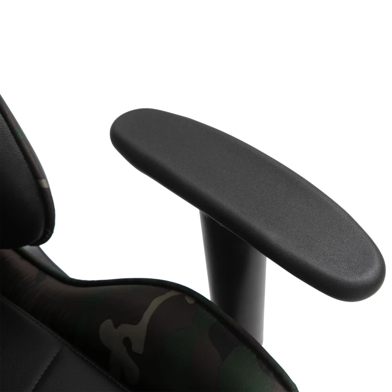 Vinsetto massage bureaustoel, gaming stoel, ergonomisch, kunstleer, schuim, nylon, zwart, camouflage, 64 x 69 x 120-127 cm