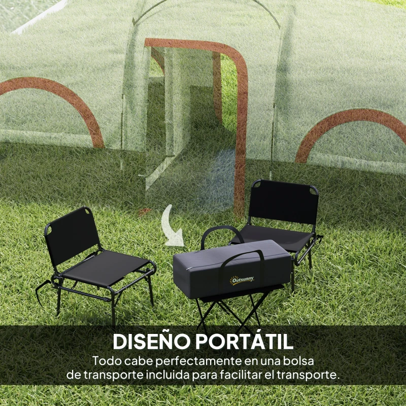 Outsunny Tienda de Campaña Familiar para 4 Personas Impermeable con Dormitorios Independientes 435x251x195 cm Gris y Blanco