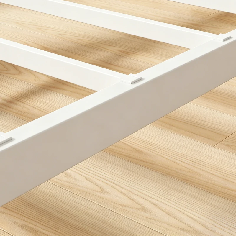HOMCOM Bedframe met opbergruimte en lattenbodem, 32,5 cm hoog, stil, 200 x 90 cm, wit