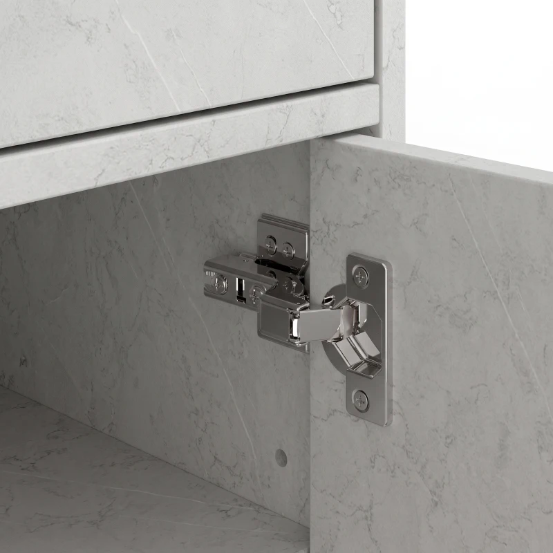 HOMCOM Mueble para Zapatos con 2 Puertas Cajón 5 Compartimentos y Estantes Ajustables Gris