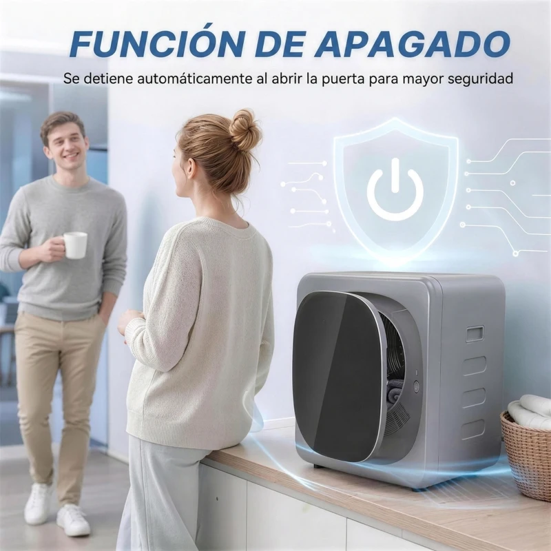 HOMCOM Secadora de Evacuación 3 kg 800W con Pantalla Táctil Control de Tiempo y Temperatura Función Antiarrugas Plata