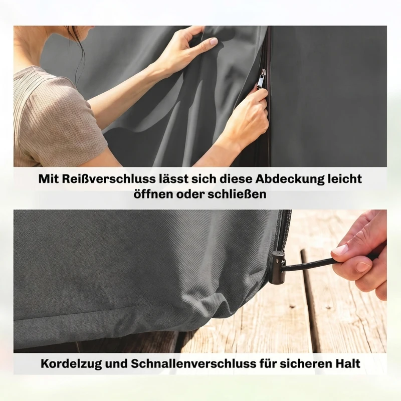 Outsunny Afdekhoes voor tuinschommel, Beschermhoes voor Hollywoodschommel, Waterbestendig, 177 x 114 x 152 cm, Grijs