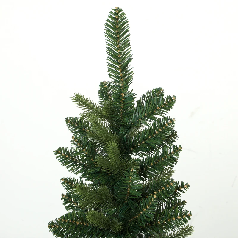 HOMCOM Set van 2 kunstkerstbomen 120 cm, den voor entree met 170 takpunten, potbasis, groen