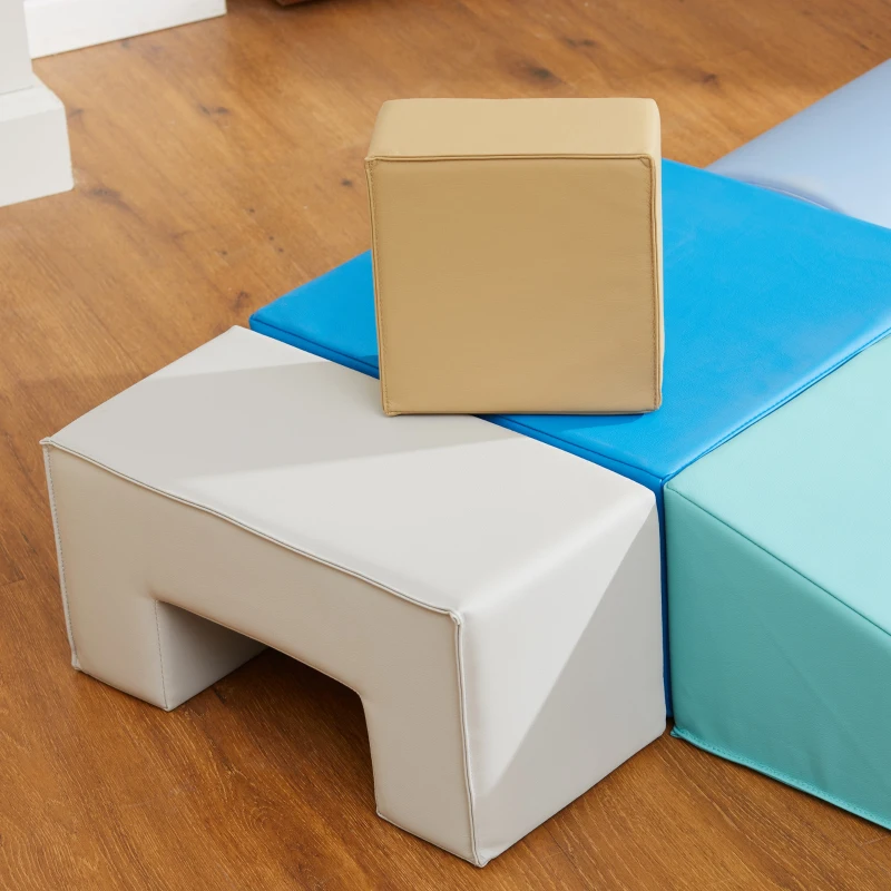 AIYAPLAY Juego de 4 Bloques Psicomotricidad para Niños Juguete para Aprendizaje para Escalar y Gatear Multicolor
