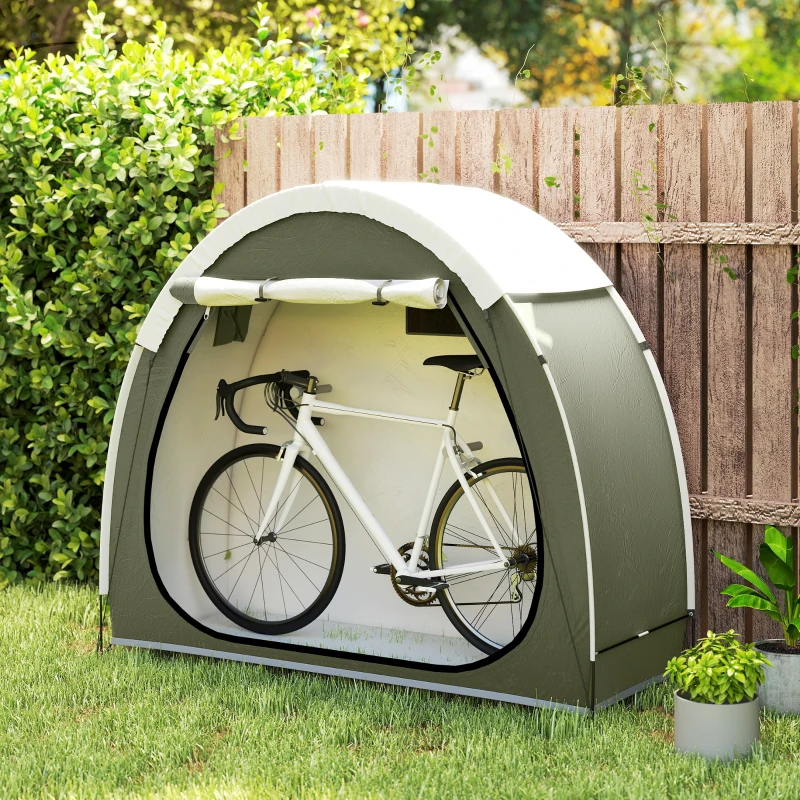 Outsunny Tente à Vélo Abri de Vélo Portable pour 2 Vélos Imperméable avec poche sac transport Tissu Oxford 200 x 80 x 170 cm vert