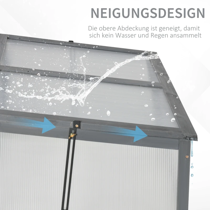 Outsunny Mini Kweekhuis, Klein Kweekhuis voor de Tuin, met PC-platen, Goede Lichtdoorlatendheid, 100L x 65B x 40H cm