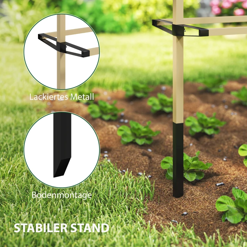 Outsunny Flexibel metalen tuinrankrek voor bessen: frambozen, bramen & blauwe bessen – uitbreidbaar rek