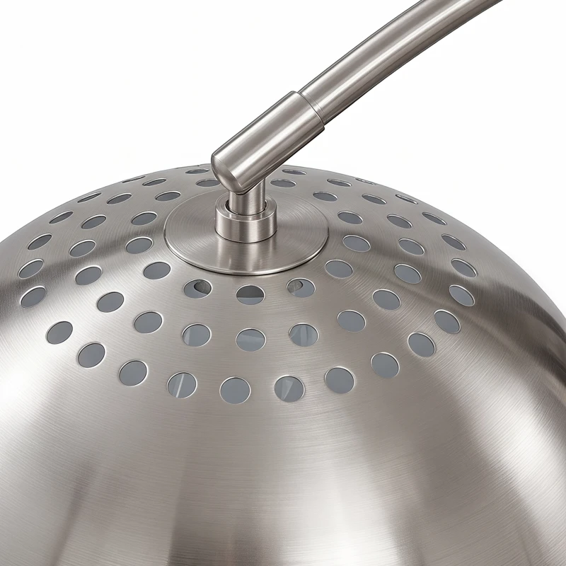 HOMCOM vloerlamp, boogdesign met marmeren voet, 167 cm, zilver