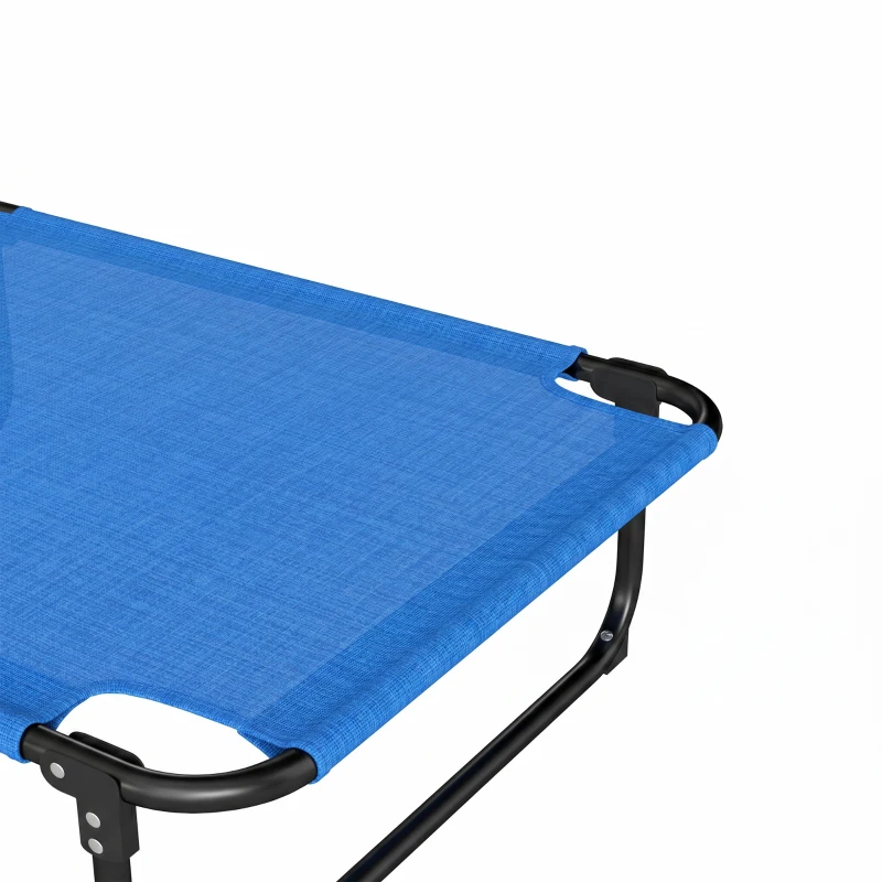 Outsunny Tuinligstoel Zonneligstoelen Relaxligstoel, Opvouwbaar, Weerbestendig, 194 cm x 72 cm x 31 cm, Zwart + Donkerblauw