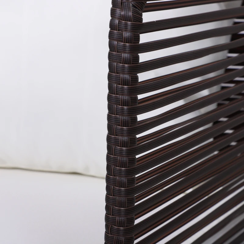 Outsunny Set Braccioli per Mobili da Giardino in Rattan Intrecciato Protezione Contro i Raggi UV Facile da Installare in Acciaio Marrone 63x60x6cm