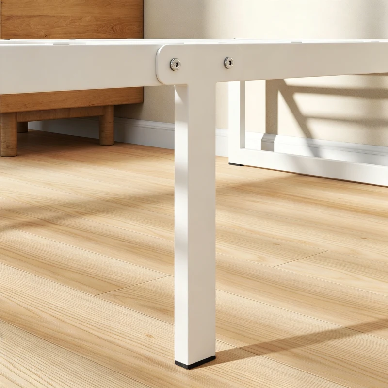 HOMCOM Bedframe met opbergruimte en lattenbodem, 32,5 cm hoog, stil, 200 x 90 cm, wit