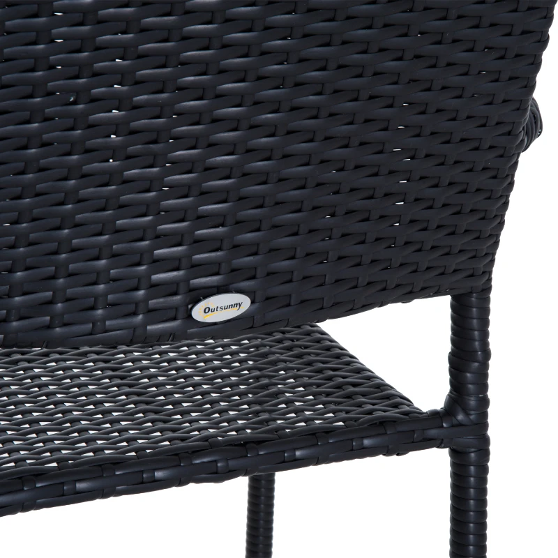 Outsunny Set di 4 Sedie da Pranzo Moderno Giardino Poli Rattan 57 × 64 × 89cm Marrone