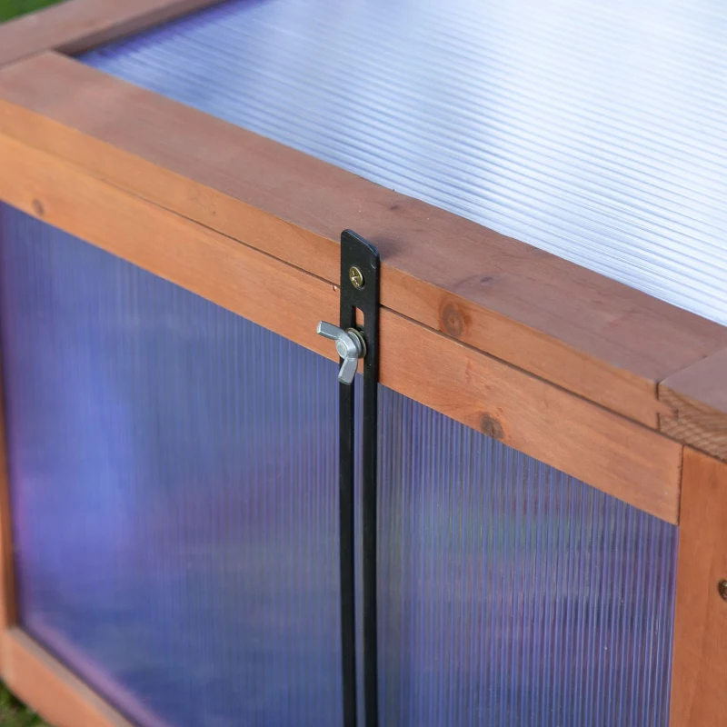 Outsunny Mini-kas, kleine kas voor de tuin, met polycarbonaatplaten, goede lichtdoorlatendheid, 100L x 65B x 40H cm