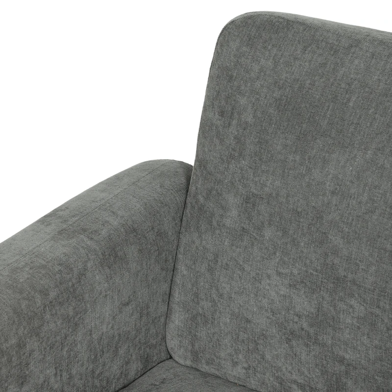 HOMCOM 2 Seater Sofa, Velvet Small Couch with 20cm Thick Padding, Wide and Deep Seat, Grey