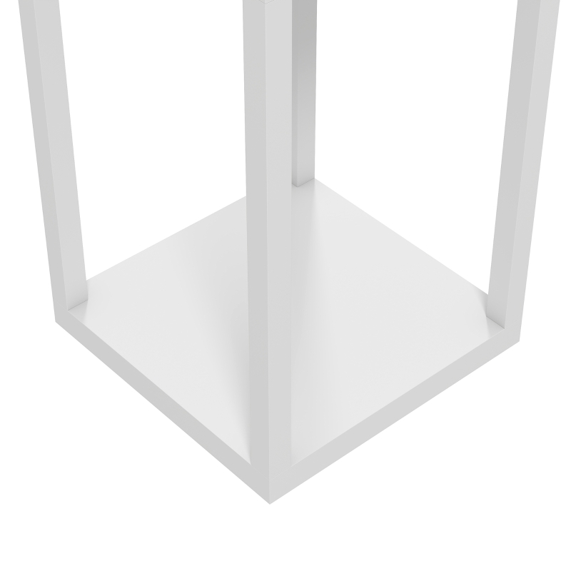 HOMCOM Vloerlamp met 3-laags rek, voetschakelaar, USB-poorten, MDF, wit