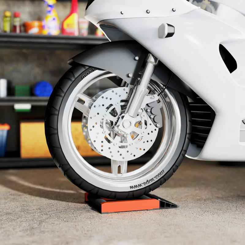 HOMCOM Motorcycle Wheel Cleaning Roller Stand with Aluminium Alloy Frame and Rollers, Motorcycle Maintenance Stand for Tyre Cleaning and Chain Lubrication, Fit Tyre Width < 180mm, Bikes < 500lb, Black