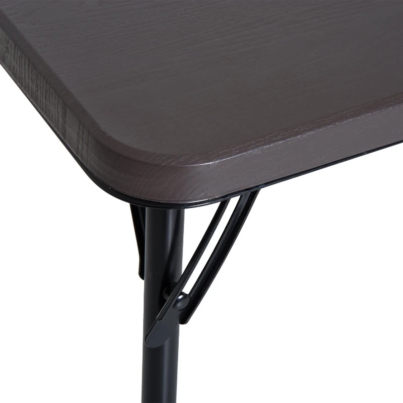 Outsunny Mesa de Camping Plegable y Portátil tipo Mesa Buffet Auxiliar Ligera y Multiusos con Asas PP 86x86x71.5cm (LxANxAL)