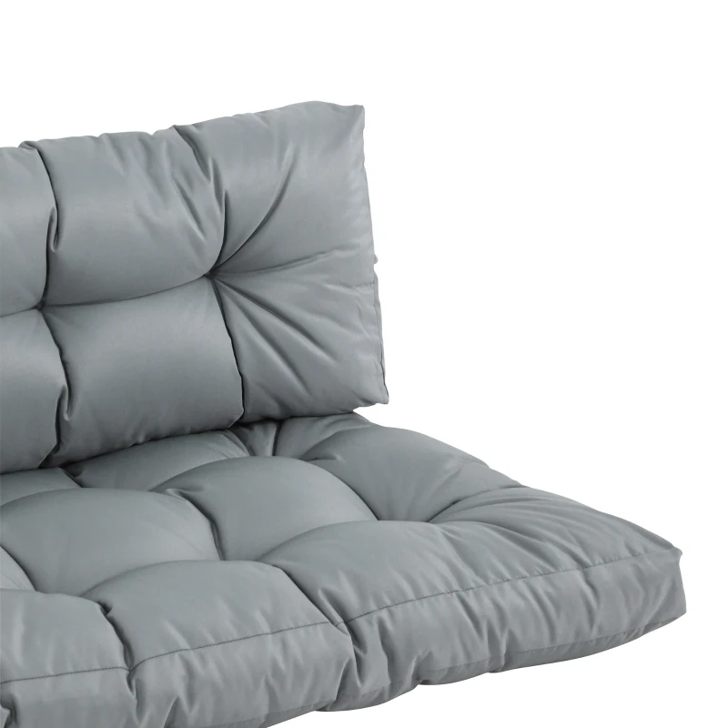 Outsunny Coussins Matelas Assise Dossier pour Banc de Jardin balancelle canapé 2 Places Grand Confort dim. 120L x 80l x 12H cm Polyester Gris