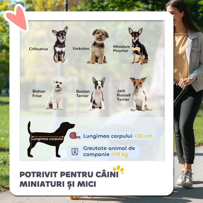 PawHut Cărucior pentru câini convertibil, cu 2 lese și pernă, din oțel și poliester, 82x49.5x98 cm, albastru și negru