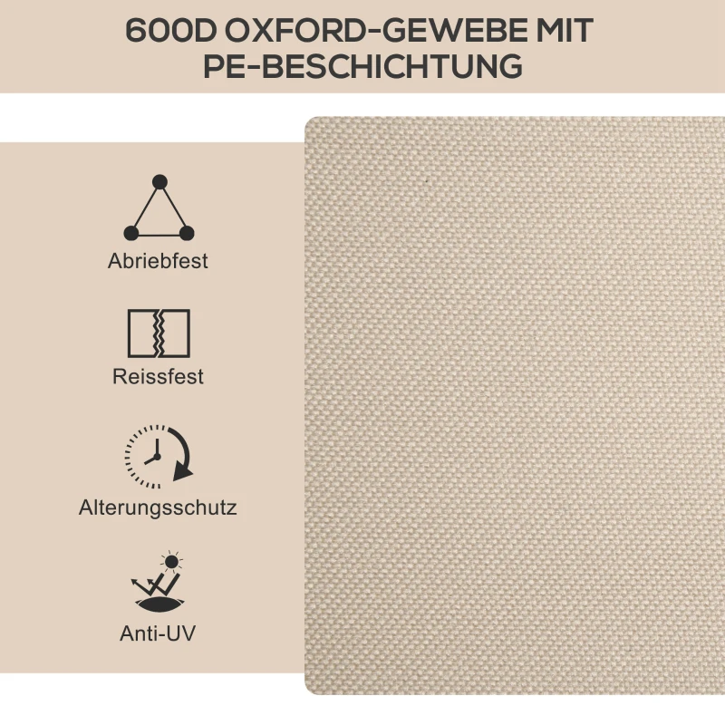 Outsunny Campingstoelen, 2 x Strandstoel, Opvouwbaar, Staal, Houtlook, Khaki