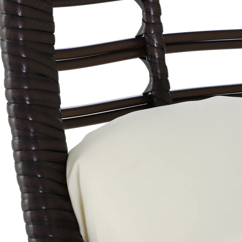Outsunny rotan fauteuil in druppelvorm 101 cm x 89 cm x 156 cm