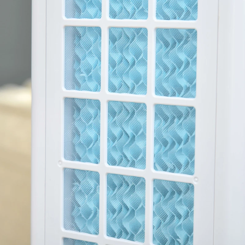 HOMCOM Ventilatore Raffrescatore Evaporativo 3 Modalità e 3 Velocità, Timer, Oscillazione e Telecomando, Bianco