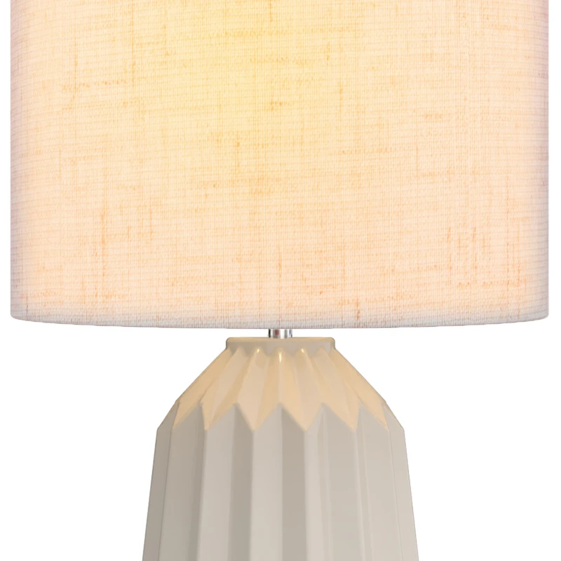 HOMCOM Tafellamp met linnen lampenkap, tuimelschakelaar, nachtlamp / bureaulamp, 22 x 22 x 39 cm, beige
