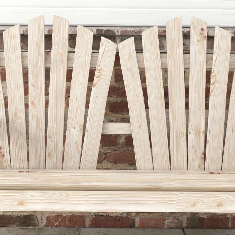 Outsunny Panchina da Giardino in Legno Stile Country con Braccioli a Ruota, 108x66x95cm, Legno Naturale