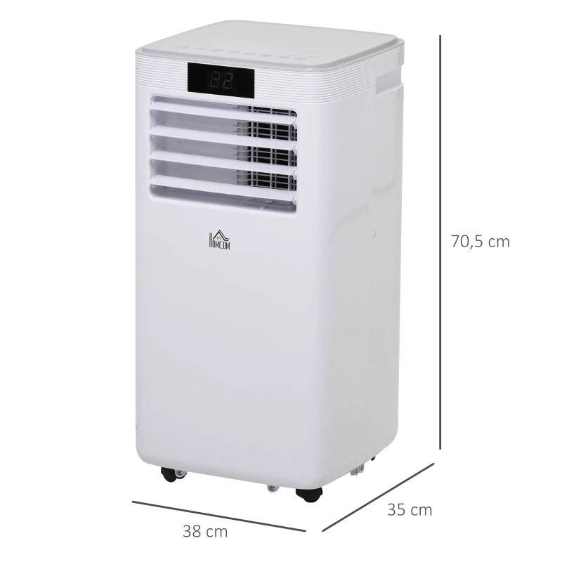 HOMCOM Mobiele airconditioner airconditioner 4 modi afstandsbediening 24u timer ABS wit