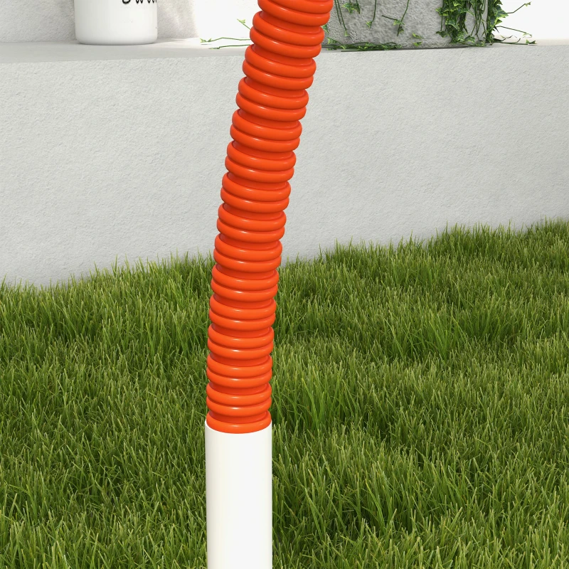PawHut 4-delige Agility-Set voor Honden, Incl. Draagtas, Kunststof, 89x69x99 cm, Wit+Oranje