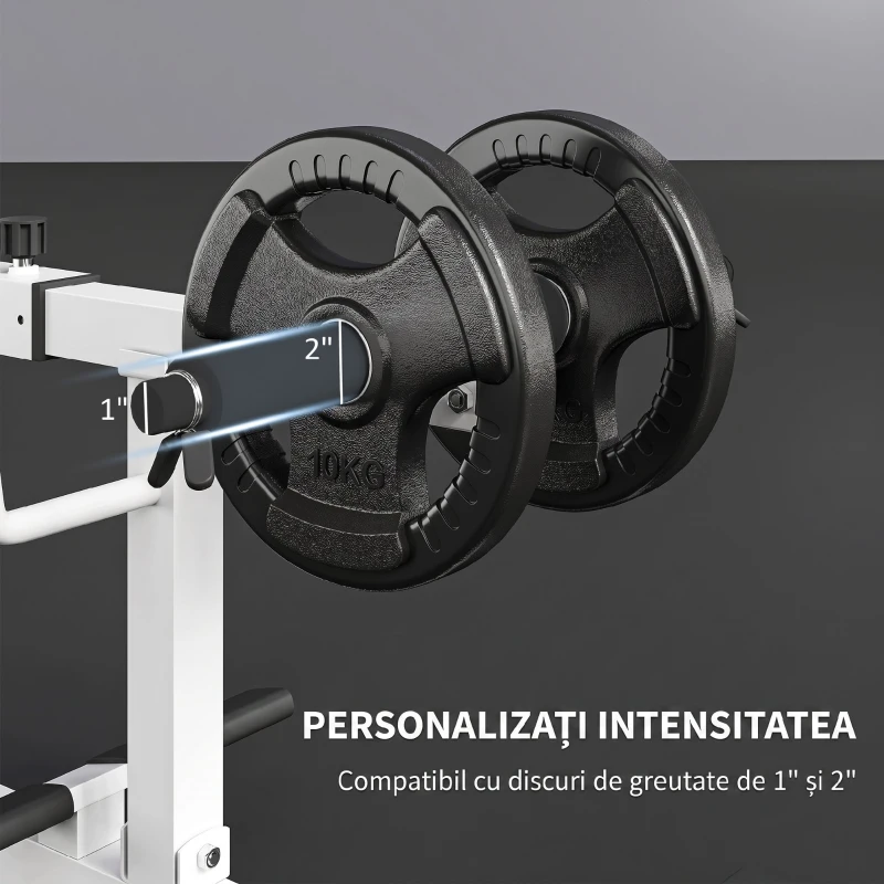 SPORTNOW Aparat pentru Gambe din Șezut Reglabil, Alb