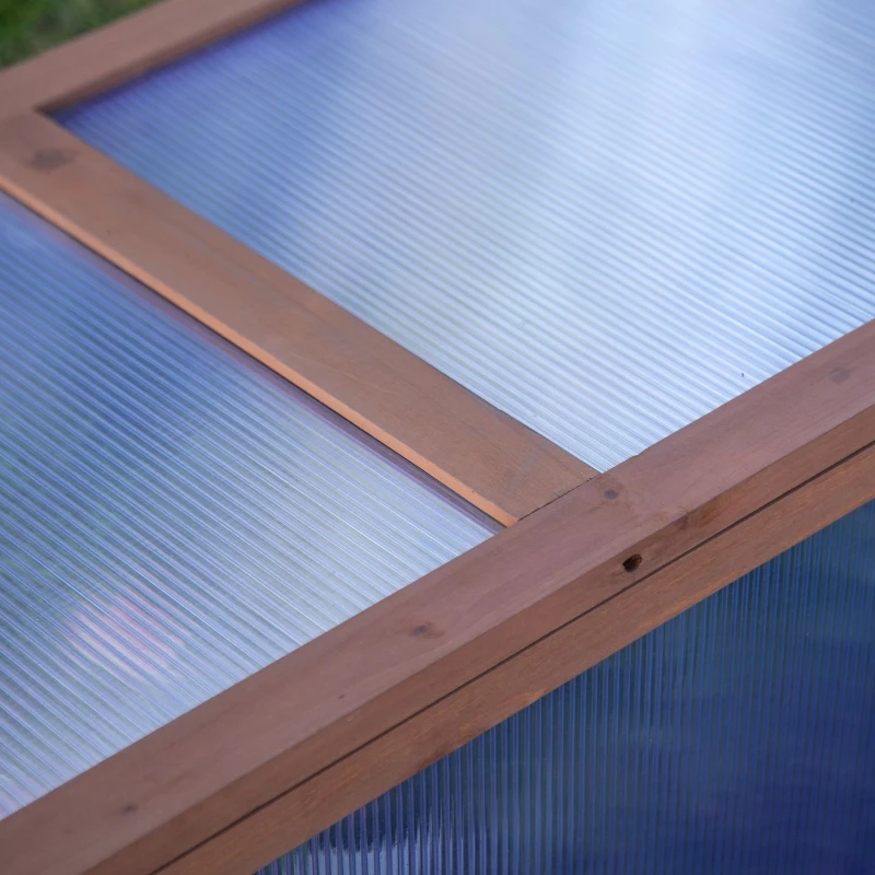 Outsunny Mini-kas, kleine kas voor de tuin, met polycarbonaatplaten, goede lichtdoorlatendheid, 100L x 65B x 40H cm